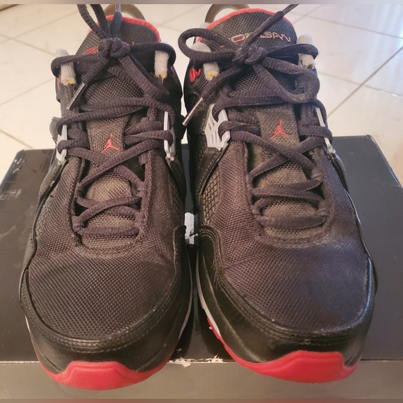Jordan Men's Black and Red Sneakers - Picture 1 of 10